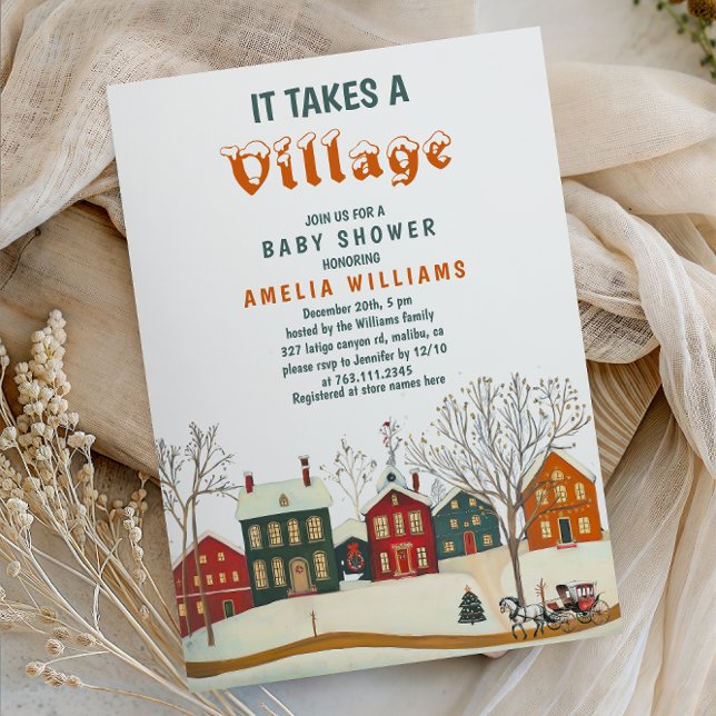 Invitation Cadeau de naissance hivernal de la communauté (Créateur téléchargé)