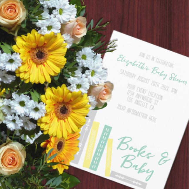 Invitation Cadeau de naissance Livres Bébé (Créateur téléchargé)