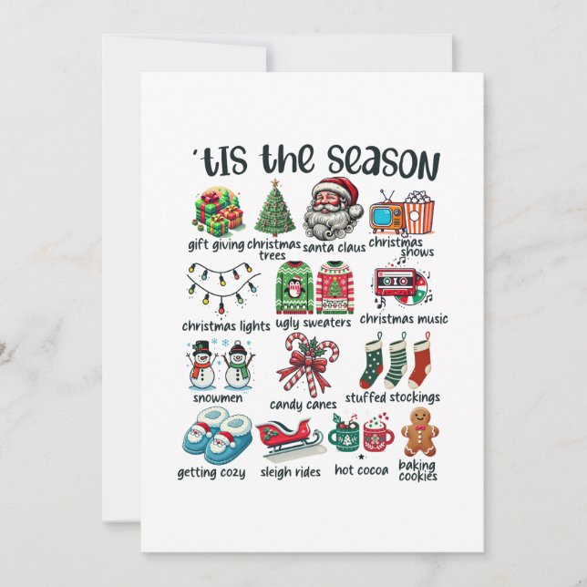 Invitation Cadeau de Noël C'est la saison (Devant)