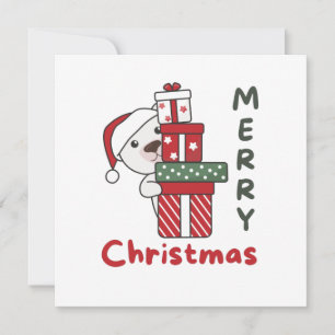 Invitation Cadeau de Noël d'ours polaire Animaux d'hiver Ours