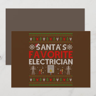 Invitation Cadeau de Noël Électricien Moche Santa Aime Électr