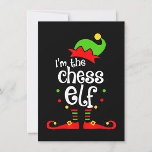 Invitation cadeau de noël elfe d'échecs pour famille et amis