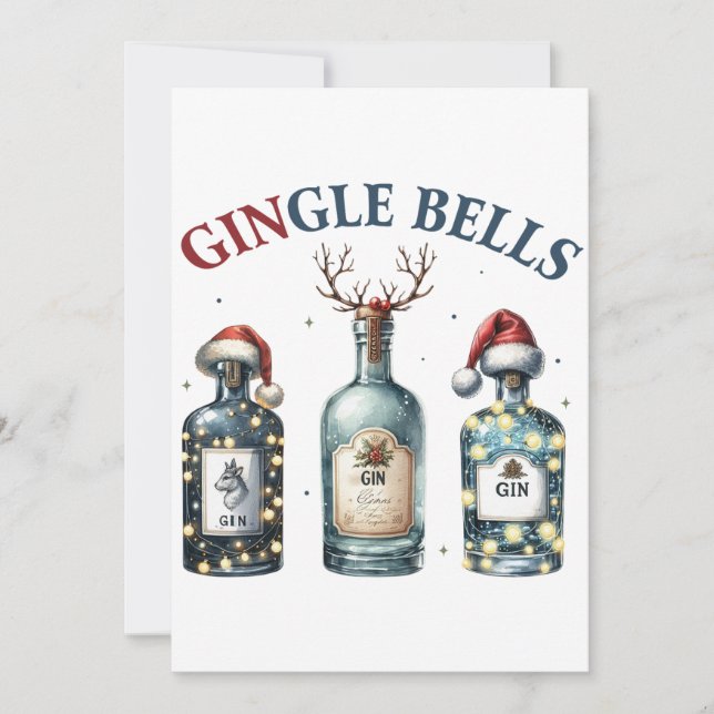 Invitation Cadeau de Noël Gingle Bells (Devant)