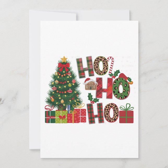 Invitation Cadeau de Noël Ho Ho Ho (Devant)
