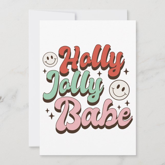 Invitation Cadeau de Noël Holly Jolly Babe (Devant)