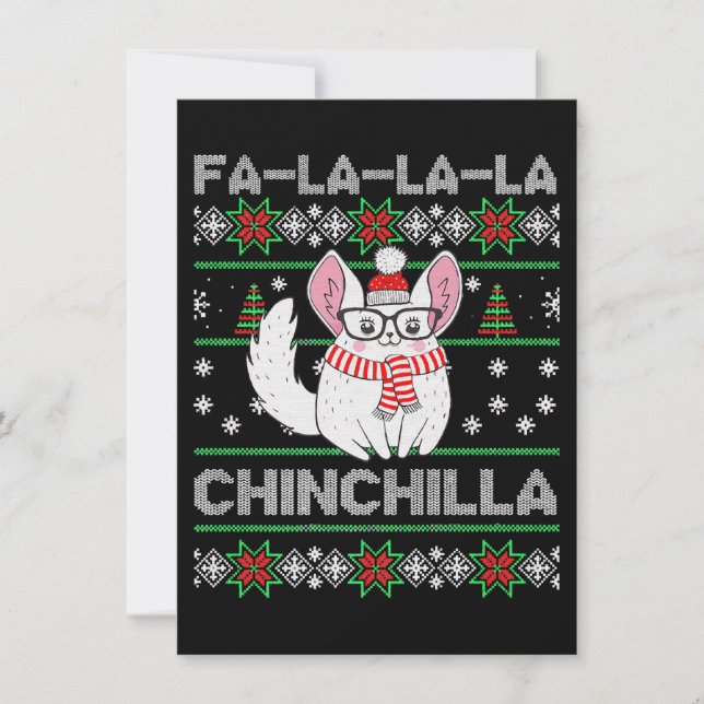 Invitation Cadeau de Noël laid de chinchilla pour l'amour de  (Devant)