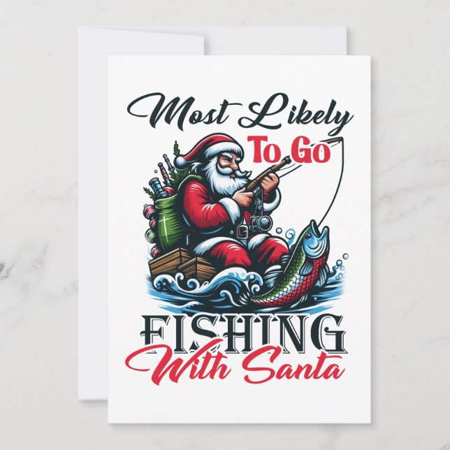 Invitation Cadeau de Noël le plus susceptible d'aller pêcher  (Devant)