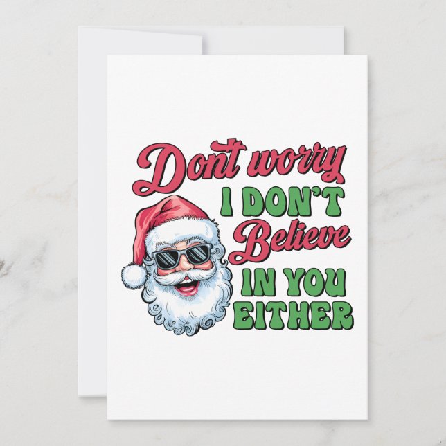 Invitation Cadeau de Noël Ne vous inquiétez pas (Devant)