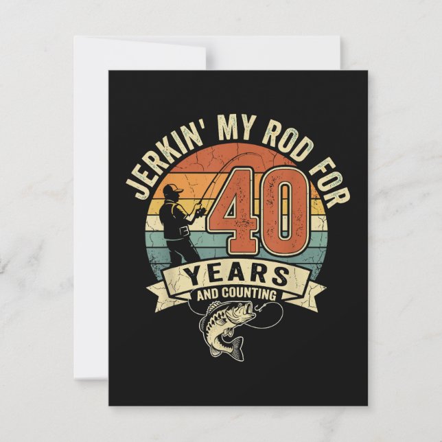 Invitation Cadeau de pêche drôle pour 40 ans (Devant)