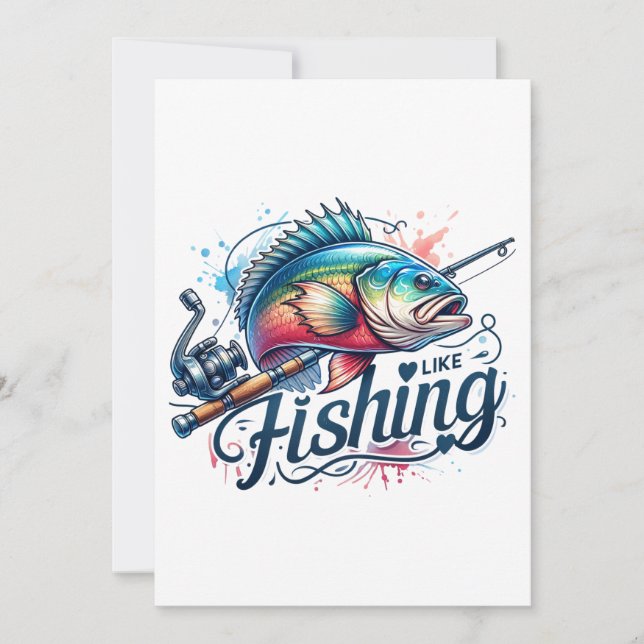 Invitation Cadeau de pêcheur J'aime la pêche (Devant)