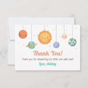Invitation Cadeau de remerciement de baby shower Mignon Solei