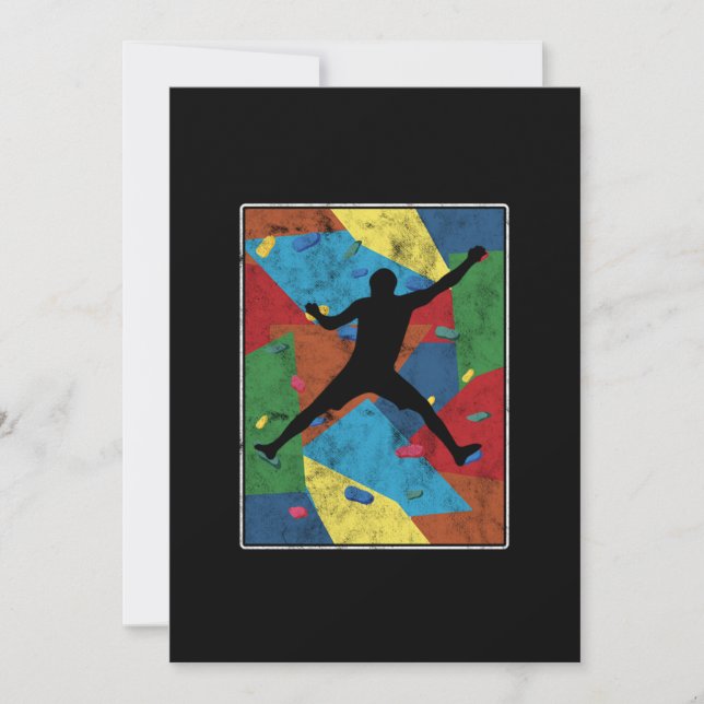 Invitation Cadeau de sport d'escalade de mur vintage Boulder (Devant)