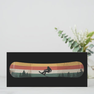 Invitation Cadeau de sports d'hiver rétro pour snowboardeur