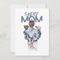 Cadeau de Super Maman personnalisé avec fils et fi