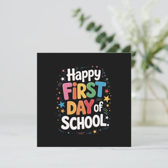 Invitation Cadeau de vie d'enseignant Jour heureux du premier (Debout devant)