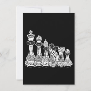 Invitation Cadeau d'échecs   J'Aime Vraiment Les Pièces D'Éch