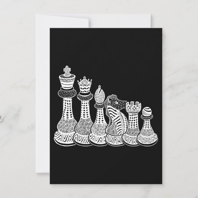 Invitation Cadeau d'échecs | J'Aime Vraiment Les Pièces D'Éch (Devant)