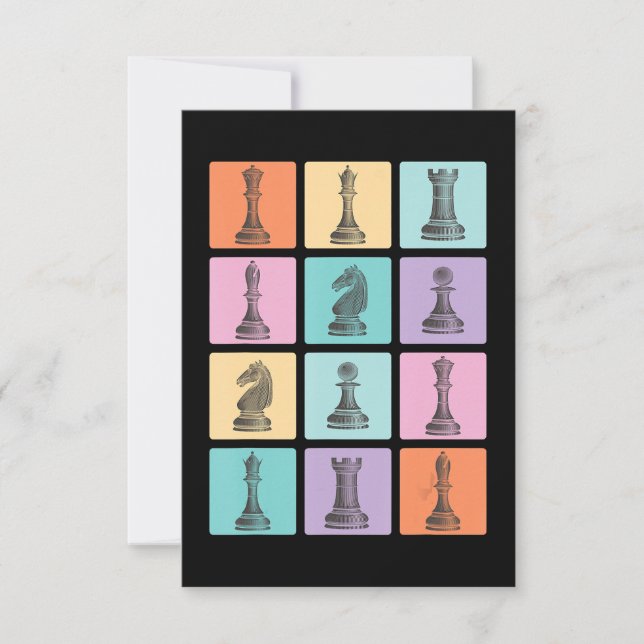 Invitation Cadeau d'échecs | J'Aime Vraiment Les Pièces D'Éch (Devant)