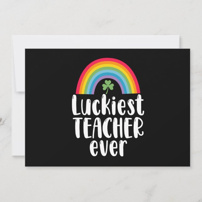 Invitation Cadeau d'école pour enseignant le plus chanceux St (Devant)