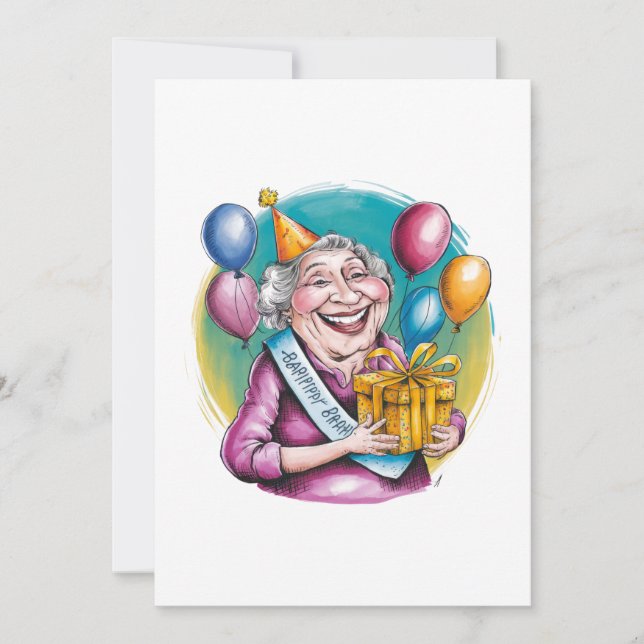 Invitation Cadeau drôle d'anniversaire de Nana (Devant)