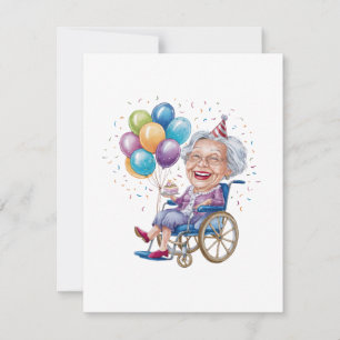 Invitation Cadeau drôle d'anniversaire pour grand-mère âgée p