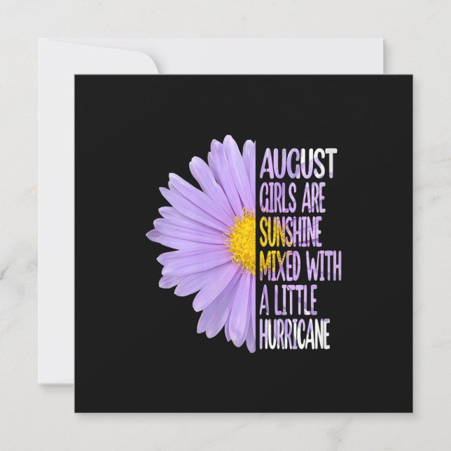 Invitation Cadeau drôle de daisy d'anniversaire d'août pour f (Devant)
