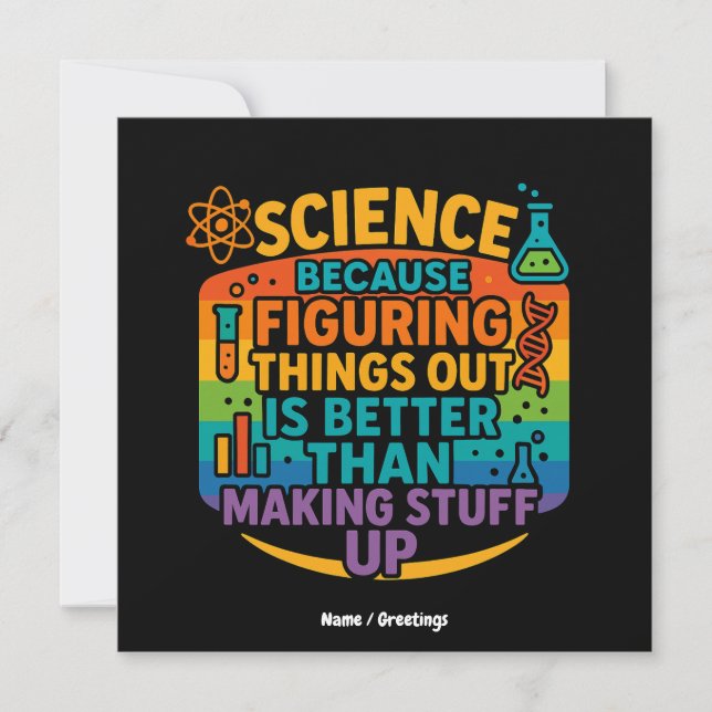 Invitation Cadeau drôle de science parce que comprendre les c (Devant)