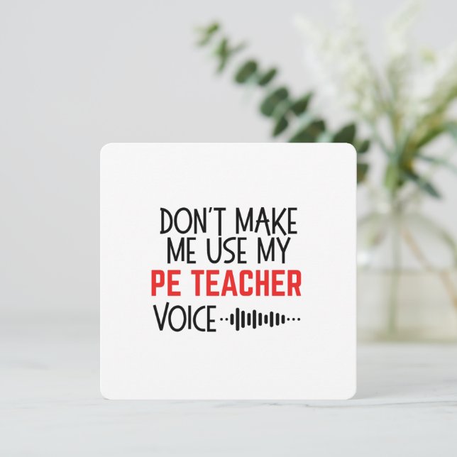 Invitation Cadeau drôle pour professeur d'éducation physique (Debout devant)