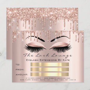 Invitation Cadeau du certificat de maquillage Rose de poussée