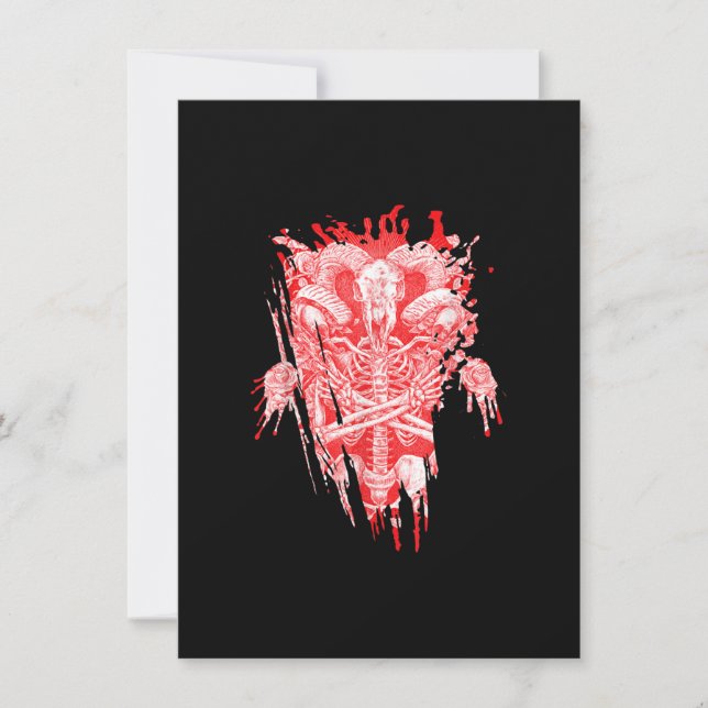 Invitation Cadeau Église Satanique Tout Salut Bouc Baphome Sa (Devant)