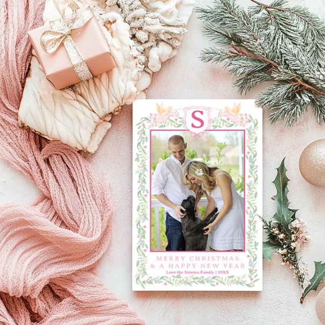 Invitation Cadeau Evergreen Grandmillennial avec des Anges |  (Créateur téléchargé)