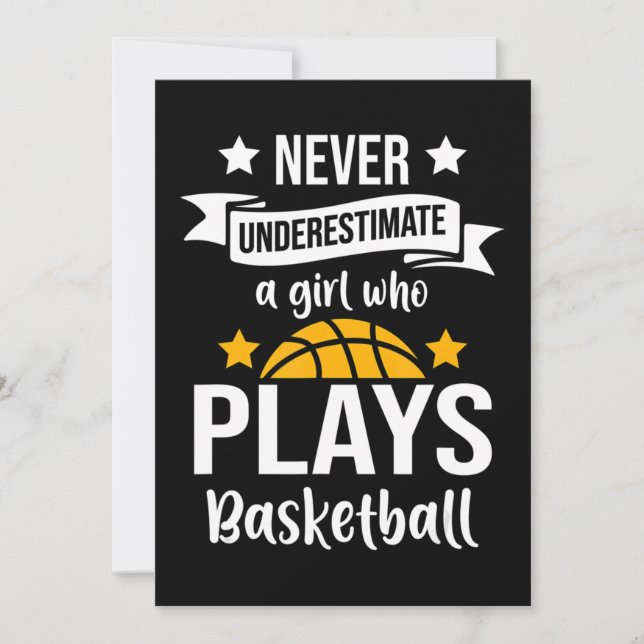 Invitation Cadeau Filles Basketball I Joueuse de paniers (Devant)