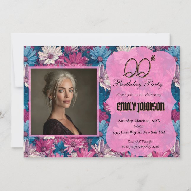 Invitation Cadeau mignon Daisy pour les 70 ans pour femmes (Devant)