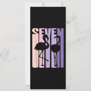 Invitation Cadeau mignon pour 7 ans I Flamant rose I 7 ans