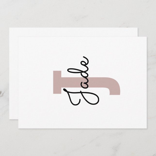 Invitation Cadeau Monogramme personnalisé pour les noms comme (Devant / Derrière)