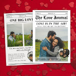Invitation Cadeau personnalisé de couverture de journal pour<br><div class="desc">Vous cherchez un moyen mémorable d'envoyer une carte de la Saint-Valentin ?
Notre invitation de journal est la surprise idéale pour vous et votre proche.
Facile à personnaliser avec votre propre texte et photos.
Trouvez le timbre assorti ici :
https://www.zazzle.com/z/gilbuzn0?rf=238151588932873876</div>