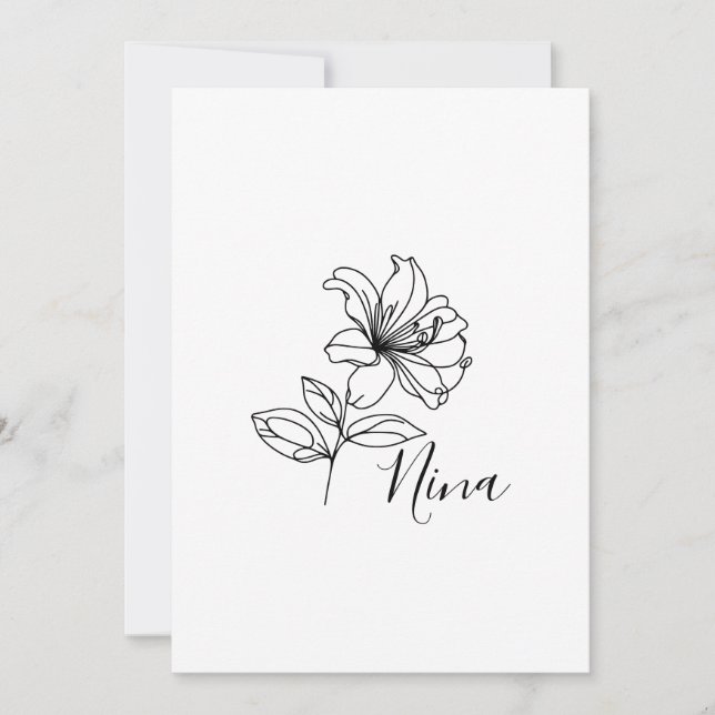 Invitation Cadeau personnalisé de Fleur de Naissance Chèvrefe (Devant)