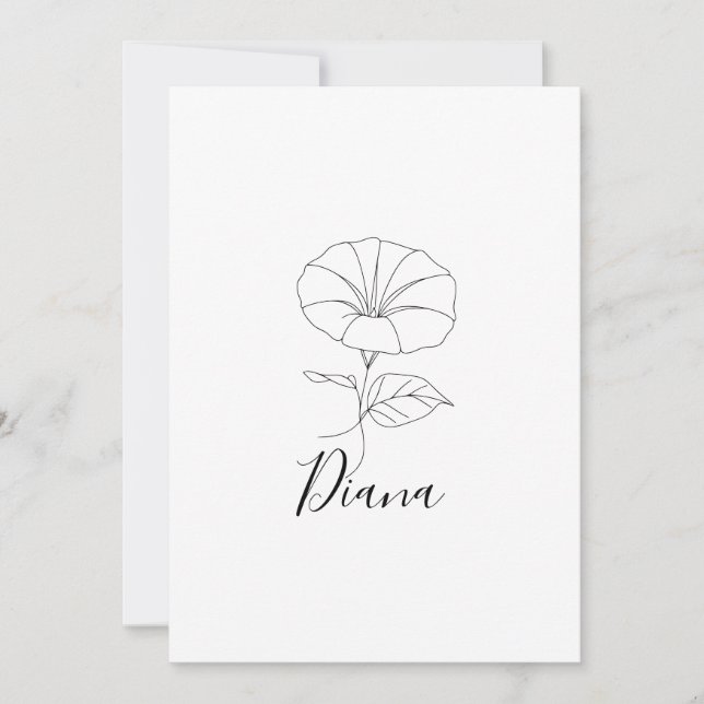 Invitation Cadeau personnalisé de fleur de naissance de gloir (Devant)