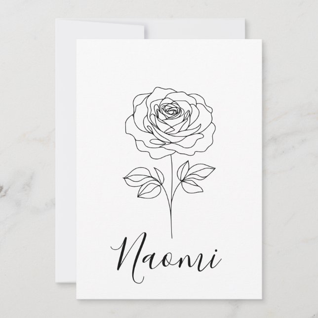 Invitation Cadeau personnalisé de fleur de naissance du mois  (Devant)