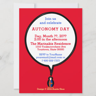 Invitation Cadeau personnalisé de la Fête de l'autonomie d'Ål