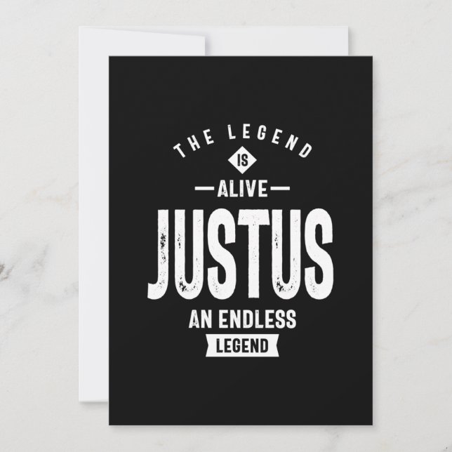Invitation Cadeau personnalisé de naissance avec nom Justus (Devant)