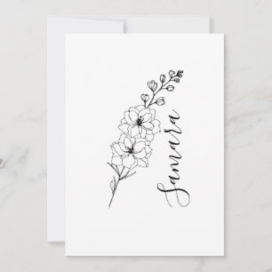 Invitation Cadeau personnalisé juillet Fleur de naissance Del