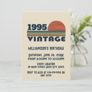 Invitation Cadeau personnalisé vintage 30e anniversaire
