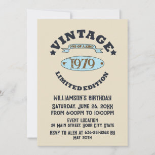 Invitation Cadeau personnalisé vintage 45e anniversaire