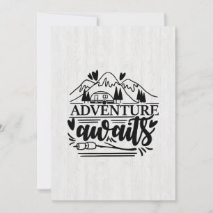 Invitation Cadeau pour campeur L'aventure attend