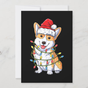 Invitation Cadeau pour chien   Corgi Père Noël Arbre de Noël 
