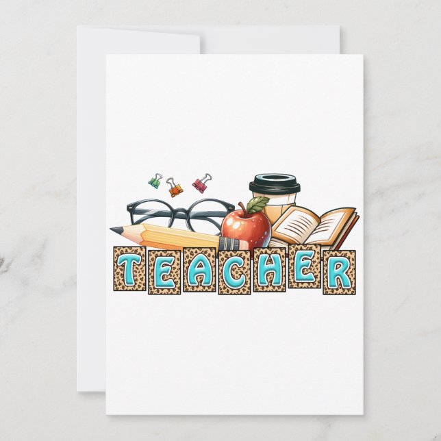 Invitation Cadeau pour Enseignant | Crayon Enseignant (Devant)