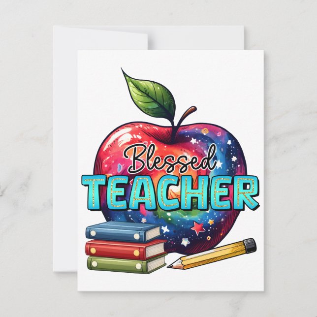 Invitation Cadeau pour Enseignant | Enseignant Bienheureux (Devant)