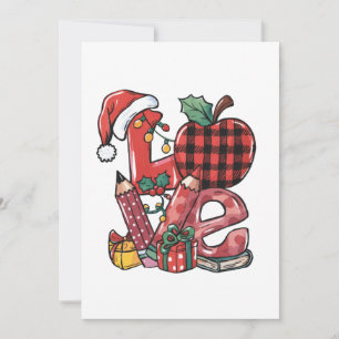 Invitation Cadeau pour Enseignant Joyeux Noël Amour