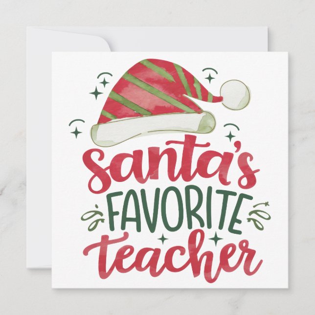 Invitation Cadeau pour Enseignant | L'enseignant préféré du P (Devant)